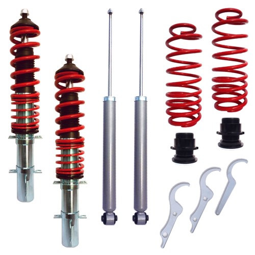 Redline Coilover Kit suitable for Audi A3 (8L) 1.6, 1.8, 1.8T, 1,9 TDi, except vehicles with four-wheel drive