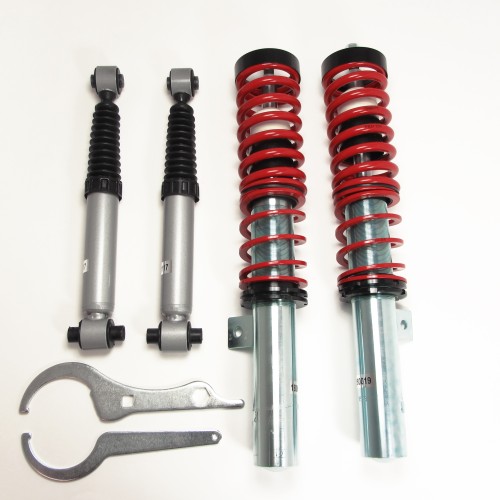 Kit suspension combiné fileté Redline  Amortisseurs filetés / filetés - Qualité Allemande approprié pour Peugeot 206, CC et station wagon modèle 8.1998 - 2007