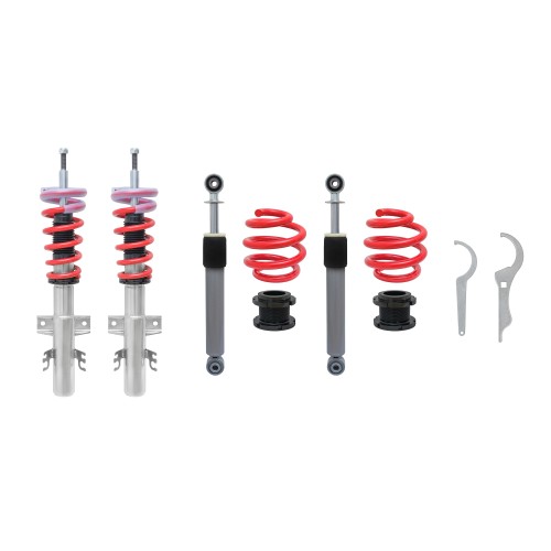Redline Gewindefahrwerk passend für VW Transporter T5 +T6 Multivan Bus Kasten u.a. fürTyp 7H 2.0, 3.2 V6, 1.9TDi, 2.0TDi / BiTDi, 2.5TDi, inkl. Fahrzeuge mit Allradantrieb Baujahr 2003-2015  T6 Typ 7HK, 7HKXO, 7J0, 7HM, 7HMA, 7HC, 7HCA